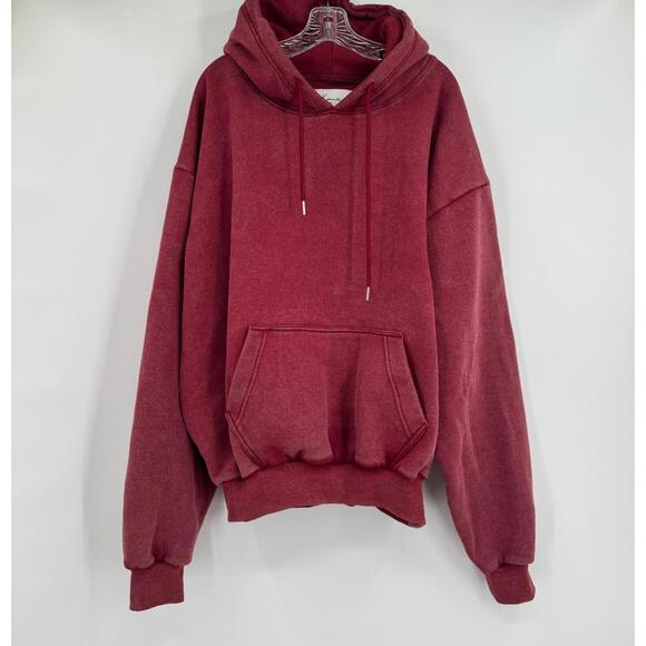 Karl Kani Mens Red Distressed Oversized Drawstring Hoodie Sweatshirt Sz L - Picture 1 of 7